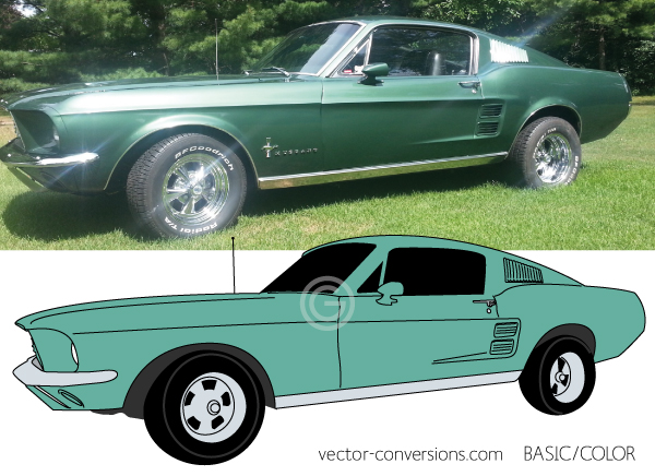 Simple vector drawing of car