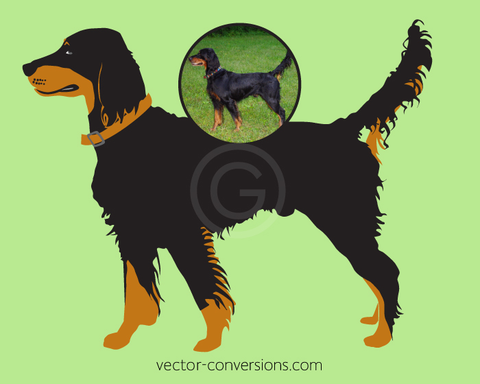 Photo to vector conversion of a dog for embroidery