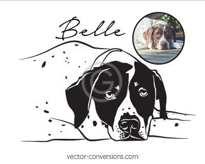 Line Art Vector Conversion of dog for sand blasting