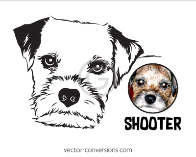 Photo to vector conversion of a dog for engraving